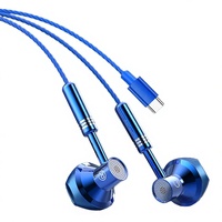 Écouteurs intra-auriculaires filaires Type-C avec micro, casque audio semi-intra-auriculaire, écouteurs sportifs IPX-4 avec câble audio
