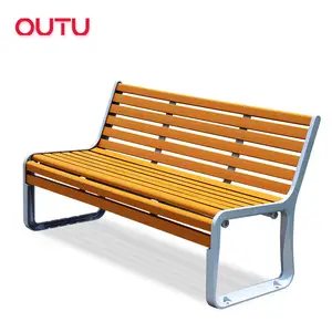 Banc en aluminium massif au teck de luxe, moderne et en bois, siège de jardin, patio, activités en plastique