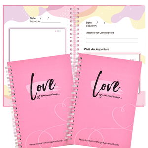 Carnet de souvenirs promotionnel 100 rendez-vous A5, reliure spirale, couverture en papier, journal de couple, 52 feuilles, autocollants, Saint-Valentin - Product Image 1