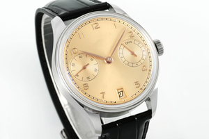Montre de luxe pour homme en acier inoxydable, cadran de 43 mm avec affichage de la date par aiguille, mouvement Shanghai, bracelet en cuir - Product Image 5
