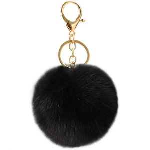 Porte-clés en peluche douce avec breloque, fausses boules, pendentif de sac, décoration pour femme, fille, cadeaux d'anniversaire, fête des mères, porte-clés pompon - Product Image 1
