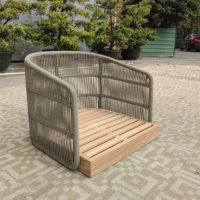 Canapé d'extérieur au design unique, utilisé dans les hôtels, canapé en corde d'extérieur imperméable avec coussins