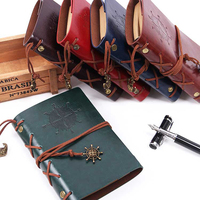 Papier couverture en cuir personnalisé, navire de Pirate, rétro, feuilles mobiles, boussole, Notebook, Journal, planificateur personnalisé, vente en gros