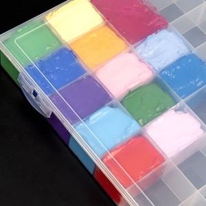 Clair d'art palette boîte, 24,36,48 puits palette de peinture en plastique avec couvercle, pliable peinture boîte de rangement pour aquarelle, <span class=keywords><strong>acrylique</strong></span> - Product Image 5