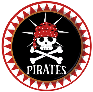 Fournitures de fête de pirate Huancai assiettes en papier à dessert tasses serviettes de table jetables ensemble de vaisselle pour enfants décorations de fête d'anniversaire - Product Image 4