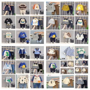 Ensemble à manches courtes en coton, T-shirt décontracté pour enfants, pyjama, vêtements de maison pour garçons et filles, ensemble à séchage rapide - Product Image 5