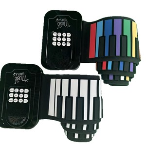 Teclado Electrónico Enrollable Plegable de 49 Teclas Arcoíris, Piano Portátil para Niños, Primeras Lecciones, Alfombra Musical de Aprendizaje Temprano - Product Image 1