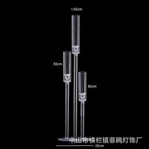 Candelabro Acrílico Transparente de <span class=keywords><strong>5</strong></span> y 8 Brazos para Centros de Mesa de Boda, Portavelas Acrílico - Product Image 3