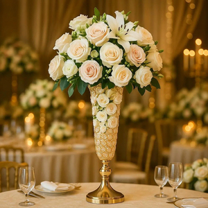Décoration de table de <span class=keywords><strong>mariage</strong></span>, arrangement floral en corne de cristal, vase européen, arrangement floral <span class=keywords><strong>pour</strong></span> la table du salon - Product Image 4