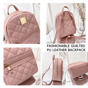 All'ingrosso Logo personalizzato moda elegante a buon mercato carino Mini pelle Casual ogni giorno zaino portatile per donne ragazze zaino per signore - Product Image 3