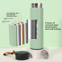Bouteille d'eau isotherme portable simple en acier inoxydable de 200 ml, 300 ml, 500 ml avec couvercle, idéale pour les cadeaux de festival