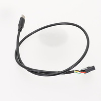 Kabel Angitu Front Panel USB 9Pin ke Tipe C, Kabel Data Motherboard 9Pin ke Tipe C Male Berpelindung, Adaptor USB 9Pin USB/Tipe C-50cm