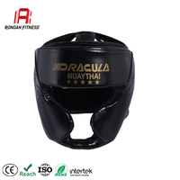 Casque de boxe personnalisé en cuir PU avec logo, protection de tête et visage pour l'entraînement MMA, Muay Thai, Kickboxing – Vente en gros