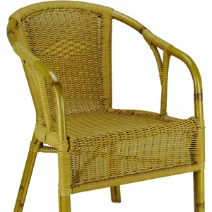 Алюминиевый стул из ПЭ-ротанга для использования в саду и на открытом воздухе
