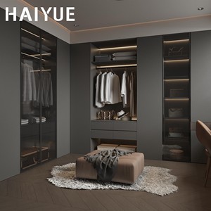 <span class=keywords><strong>Armadio</strong></span> Moderno di Lusso HAIYUE <span class=keywords><strong>a</strong></span> 3 Ante con Porta in Vetro, Design per Camera da Letto d'Albergo - Product Image 3