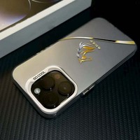 Coque de téléphone portable en TPU et PC avec impression cheval porte-bonheur, argentée électroplaquée, pour iPhone 11 12 13 14 15 16 17 18 Pro Max Air