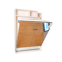 Nouveau modèle de lit mural à ouverture verticale personnalisée avec armoire et miroir lit pliant avec pieds manuels lit escamotable à cadre tout en acier
