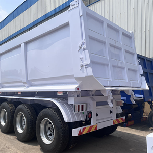 Heavy Duty Hydraulic Cylinder 45 Cubic Meter 50Ton 4 Axles Rear Tipper Dump-<b>Trailer</b> End Dump Semi Truck <b>Trailer</b> for Sale - Product Image 5