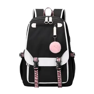 2024 Ready Stock Cute Candy Colors Waterproof Nylon Teenage Girls Preppy Schoolbag Travel Book Bags Student Backpack Bag