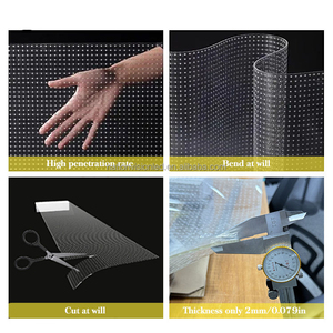 P6 P8 P10 Film LED Ultrasottile Flessibile Trasparente, Pannello Display Adesivo per Vetrine Pubblicitarie Interne ed Esterne - Product Image 2