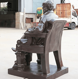 Estatua de Charles <span class=keywords><strong>Darwin</strong></span> de Tamaño Real, Escultura de Celebridad en Fibra de Vidrio con Acabado de Bronce Simulado para Decoración de Jardines de Museos Universitarios - Product Image 3