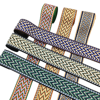 Sangle Jacquard 5cm en Polyester à Blocs de Couleurs, Sangle à Double Flèche pour Sac à Dos, Sangle pour Instrument de Musique, Ceinture de Mode
