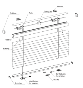 50mm無垢材製窓用ブラインド、長さ調整可能なベネチアンブラインドスラット、カスタマイズ可能な長さ、耐久性のある遮光ローラーシェード - Product Image 4