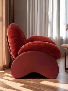 Canapé-lit simple paresseux de design moderne italien Fauteuil en velours durable pour hôtel et villa Salon inclinable Style minimaliste italien - Product Image 3