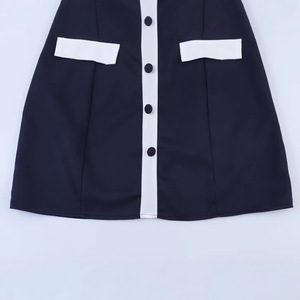 Robe Courte Décontractée Vintage à Col Carré et Manches Courtes Color Block pour Femme, Modèle 2026, Conception Personnalisée, Fabrication OEM par Usine Chinoise - Product Image 4