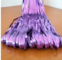 Drapeau de décoration personnalisé en PET écologique, 1 couleur, avec franges métallisées, rideau de pluie, pour fond de fête d'anniversaire et décoration murale de mariage