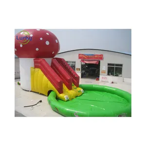 Mushroom Inflatable Wet Slides Commercial Inflatable Slides Combo Pool Inflatable Water Slide