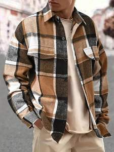 Giacche <span class=keywords><strong>Invernali</strong></span> da <span class=keywords><strong>Uomo</strong></span> All'Ingrosso, Calde Giacche a Quadri in Flanella con Colletto Rovesciato e Tasca sul Petto, Giacca Casual alla Moda per <span class=keywords><strong>Uomo</strong></span> - Product Image 4