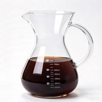 Carafe à café transparente en borosilicate de haute qualité 400ml 600ml 800ml avec filtre amovible pour le bureau