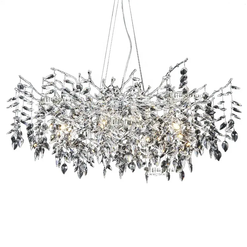 Italian style silver/gold body K9 crystal pendant chandelier for home bedroom Aluminum decorative lighting