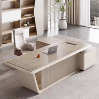 Bureau de direction de luxe 2400 mm avec tiroir intégré et serrure, unité de retour de conférence, pour siège d'entreprise