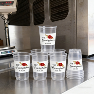 Gobelet en plastique transparent réutilisable de 500 ml, gobelet en plastique réutilisable de qualité supérieure, durable, adapté pour les mariages, l'usage quotidien, les photos, les équipes sportives, les stades - Product Image 1