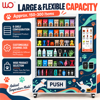 Distributeur automatique de produits pour animaux de compagnie en acier inoxydable avec écran tactile, surveillance à distance, ouverture 24h/24, pour friandises pour chiens, nourriture pour chats, jouets