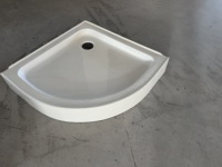 Base de douche d'angle en acrylique ABS Twowin 90*90*14cm, sans points antidérapants