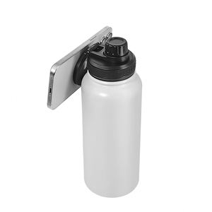 New Arrival Wholesale Stainless Steel Double Wall Sport Water Bottle Vacuum <b>Flask</b> <b>with</b> 24/32OZ Magnetic Lid Phone Holder - Product Image 2