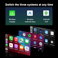 Tablette Android 12 de 10,1 pouces avec CarPlay, Android Auto, Mirror Link et caméra de recul - Grand écran de navigation, carte du monde entier, 64 Go de mémoire flash