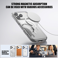 Coque de téléphone magnétique transparente N52, aimant puissant, hybride TPU PC, antichoc, protection intégrale, compatible avec iPhone 18 17 Pro Max