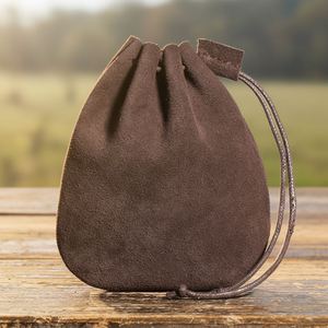 Trendy Drawstring Leather Coin Pouch <b>Cute</b> Vintage Multi-functional Portable Daily Use Coin <b>Purse</b> - Product Image 3