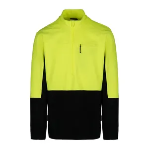 Sudadera amarilla fluorescente Fleece Chaqueta de trabajo de alta calidad para hombre Sudaderas con capucha de construcción