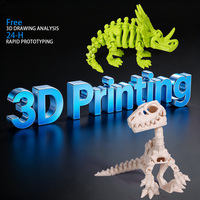 Service d'impression 3D FDM personnalisé, jouets articulés flexibles, squelette de dinosaure, modèle de fossile, figurines, PLA, PETG, ABS, OEM, ODM, vente en gros