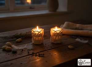 Lanternes en bambou et rotin naturel faites à la main, porte-bougie avec verre, décoration moderne et écologique pour la maison, utilisation intérieure et extérieure - Product Image 4