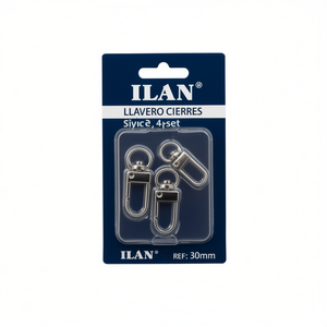 Set di 4 fermagli portachiavi ILAN da 30 mm in argento per borse e accessori - Product Image 2