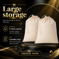 Sac de rangement en toile écologique grande capacité, robuste, pliable et portable pour vêtements, jouets et usage quotidien