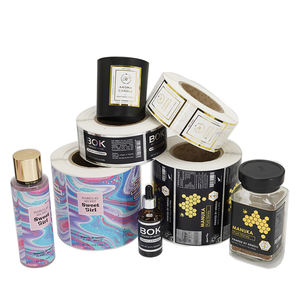 Stampa personalizzata autoadesiva adesivi con Logo in lamina d'oro cosmetica etichetta per imballaggio in plastica impermeabile in vinile (vecchio) - Product Image 1