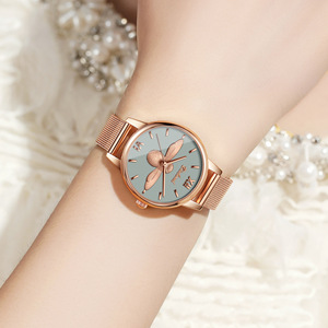 Binbond Women's Bee Watch Rose Gold Mesh Band Analog Quartz 30M Waterproof Fashion Watch For Students - Product Image 2