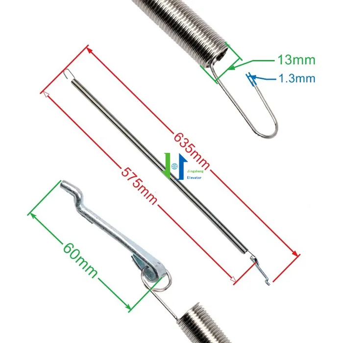 長さ = 580mmエレベーター着陸ドア閉鎖スプリング、エレベータードアスプリング